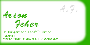arion feher business card